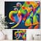 Designart - The Happy Rainbow Elephant - Modern & Contemporary Canvas Art Print